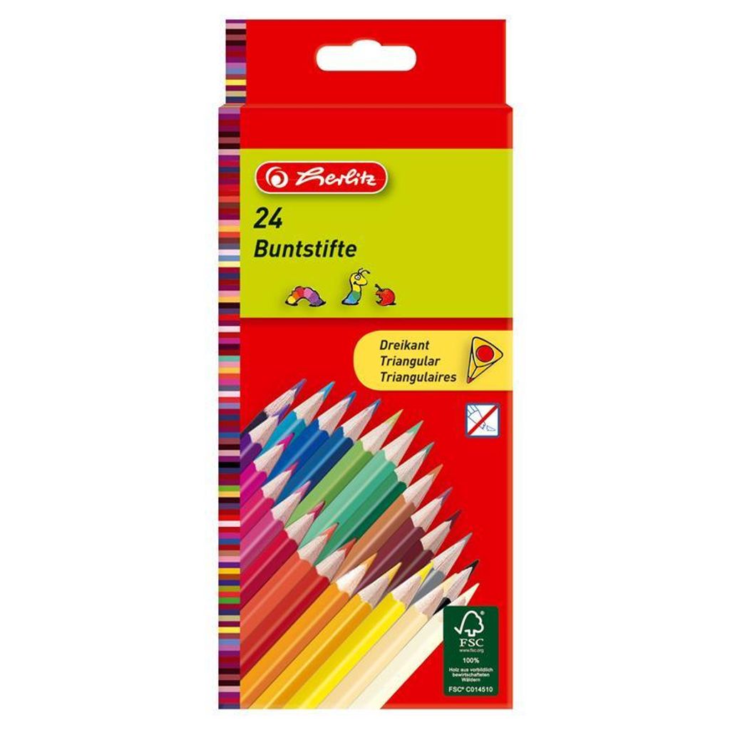 herlitz trojhranné farebné ceruzky, krabička 24 ks Obrázok produktu 