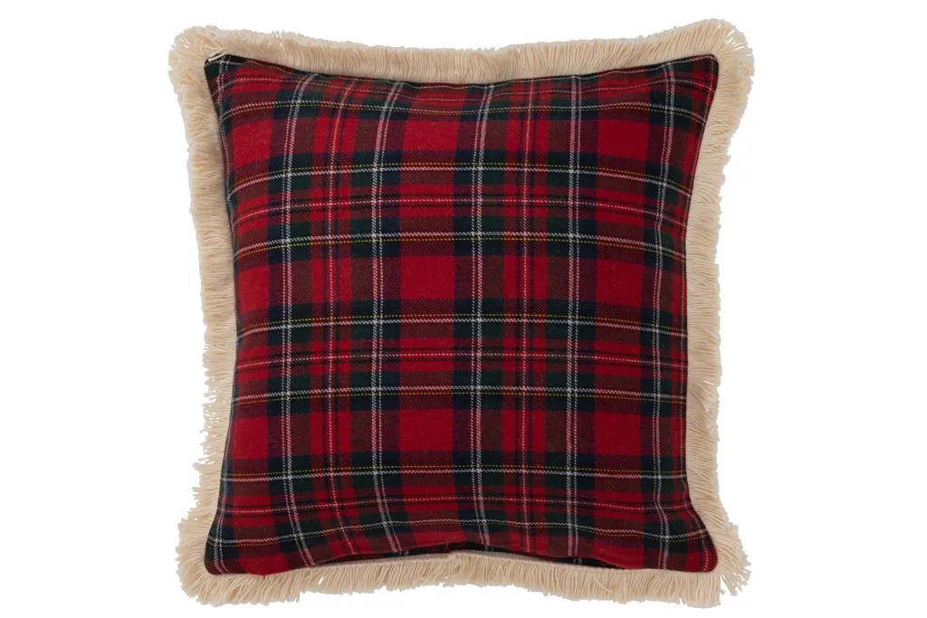 Coussin Plaid Confortable pour Canapé J-Line Rouge/Vert Style Noël - 2