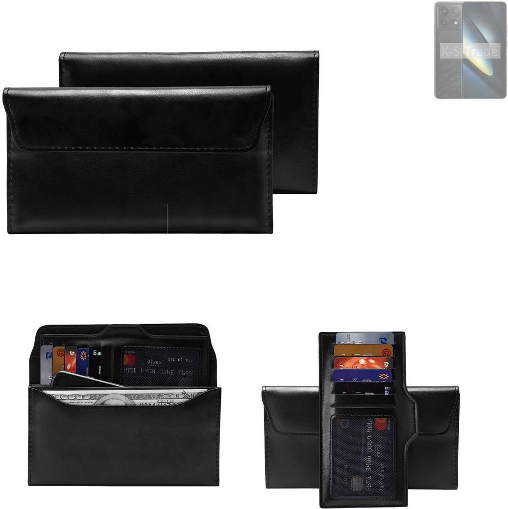 K-S-Trade Handy Hülle kompatibel mit POCO F6 Pro Schutz Hülle Tasche Schutz Case Handytasche Kunstleder schwarz, 1x