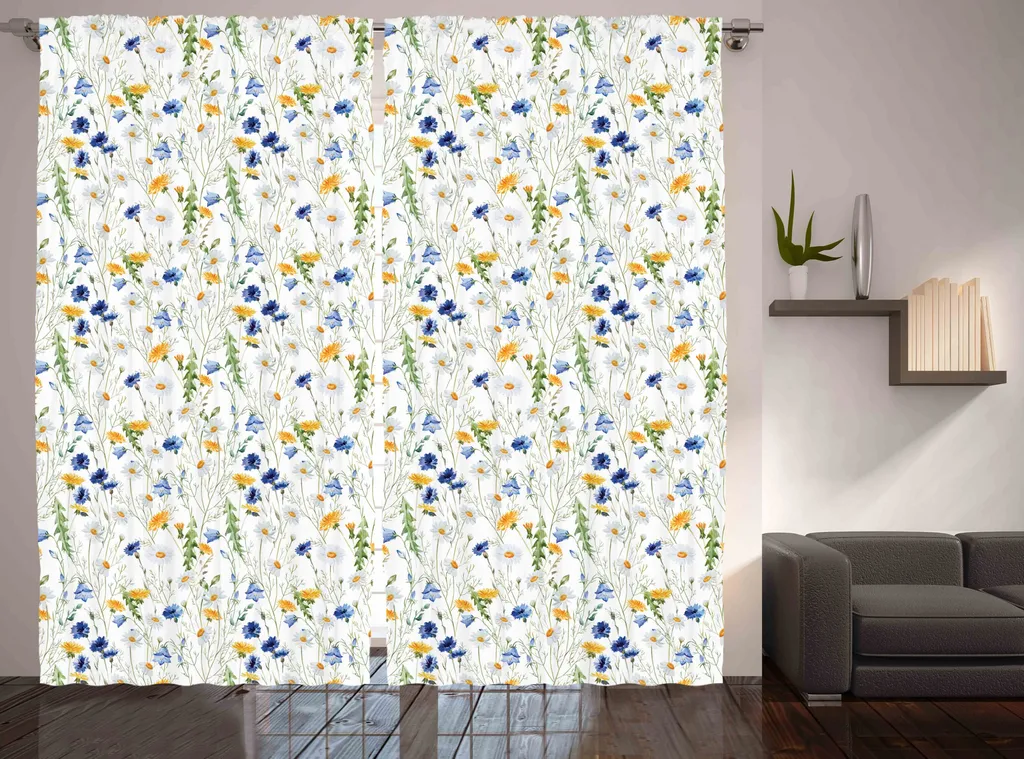 Rideau anti-regard facile à poser - Déco florale coquelicots 225 cm