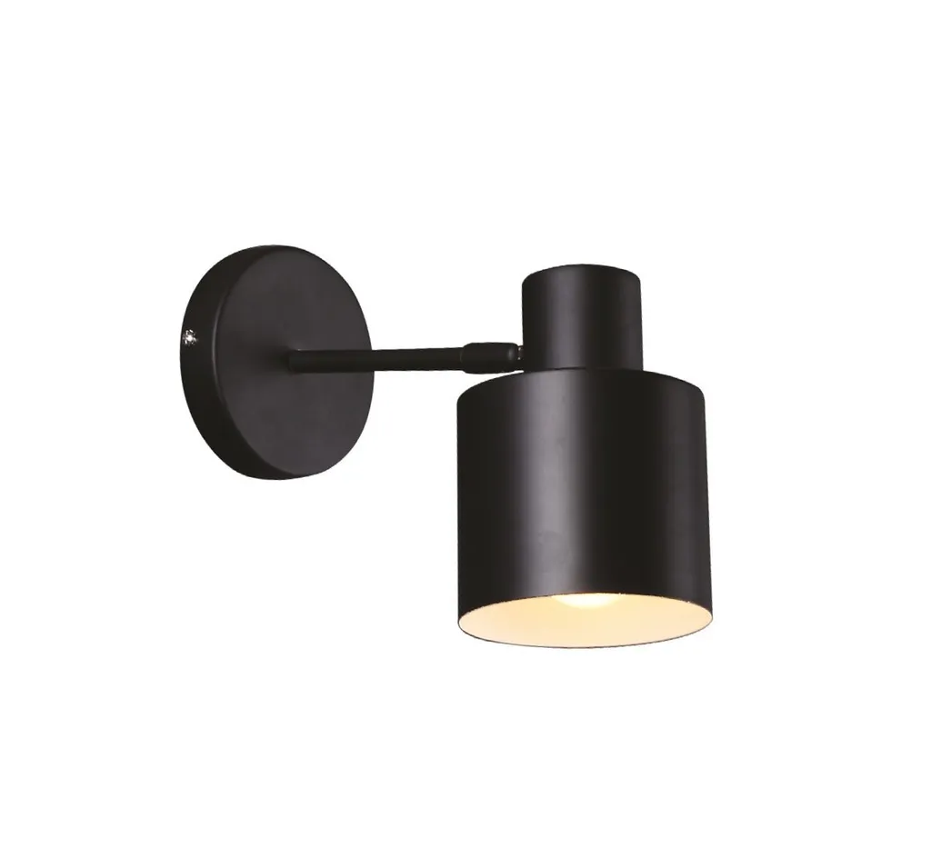 Luminaire mural rond noir en métal E27 Maxlight BLACK W0188 pour salon