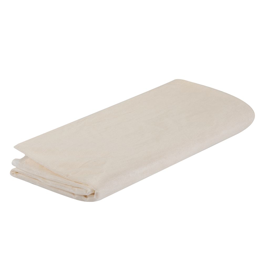 A folded cream-colored fabric is shown against a white background.
