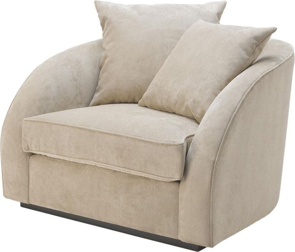 Casa Padrino Luxus Hotel Salon Sessel Greige 101 x 91 x H. 72 cm - Wohnzimmer Möbel