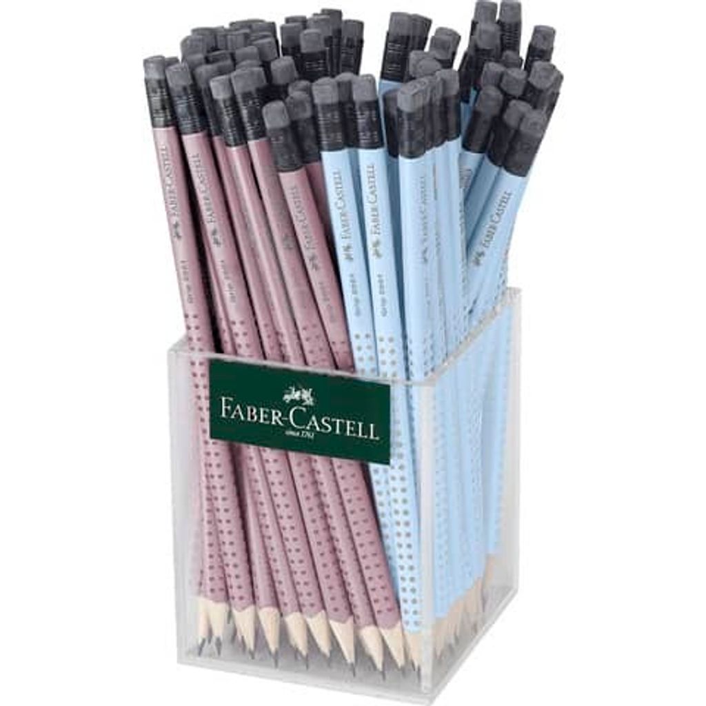 FABER-CASTELL Bleistift Grip 2001 mit Radierer B 72er Köcher