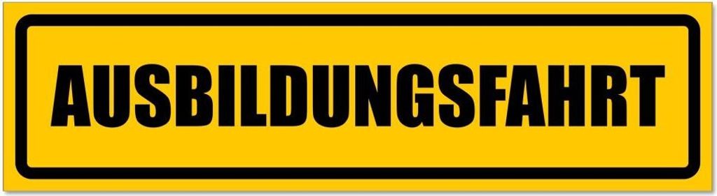 Kiwistar - Autoaufkleber - Gelb - Schwarz - 45 x 12 cm - Ausbildungsfahrt invertiert - Hinweis Aufkleber Sticker für Auto, Kfz, Fahrrad, PKW, LKW