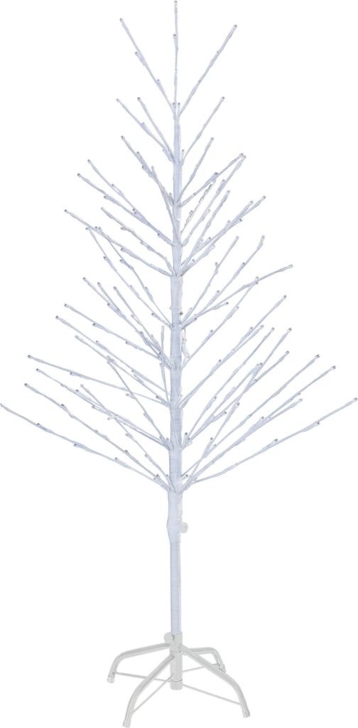 LED Lichtbaum Weiß Weihnachtsdeko 200 LEDs warmweiß 120cm hoch Timer IP44