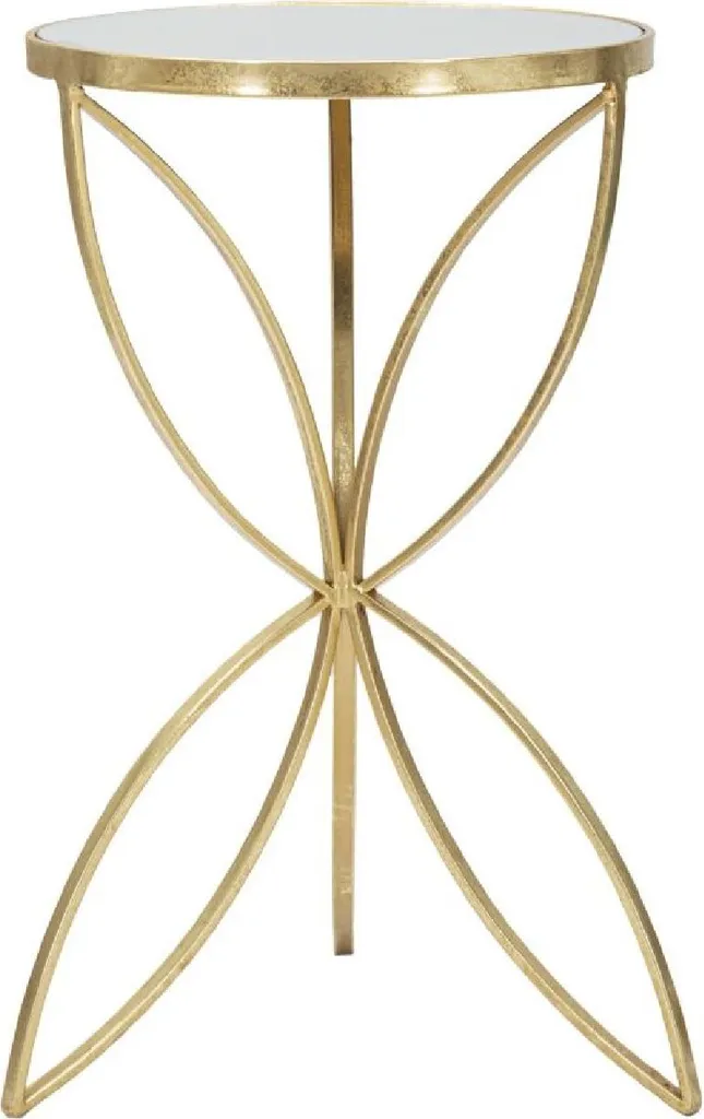 Table d'appoint Mauro Ferretti Papillon Ø 35x60 cm en métal or et argent