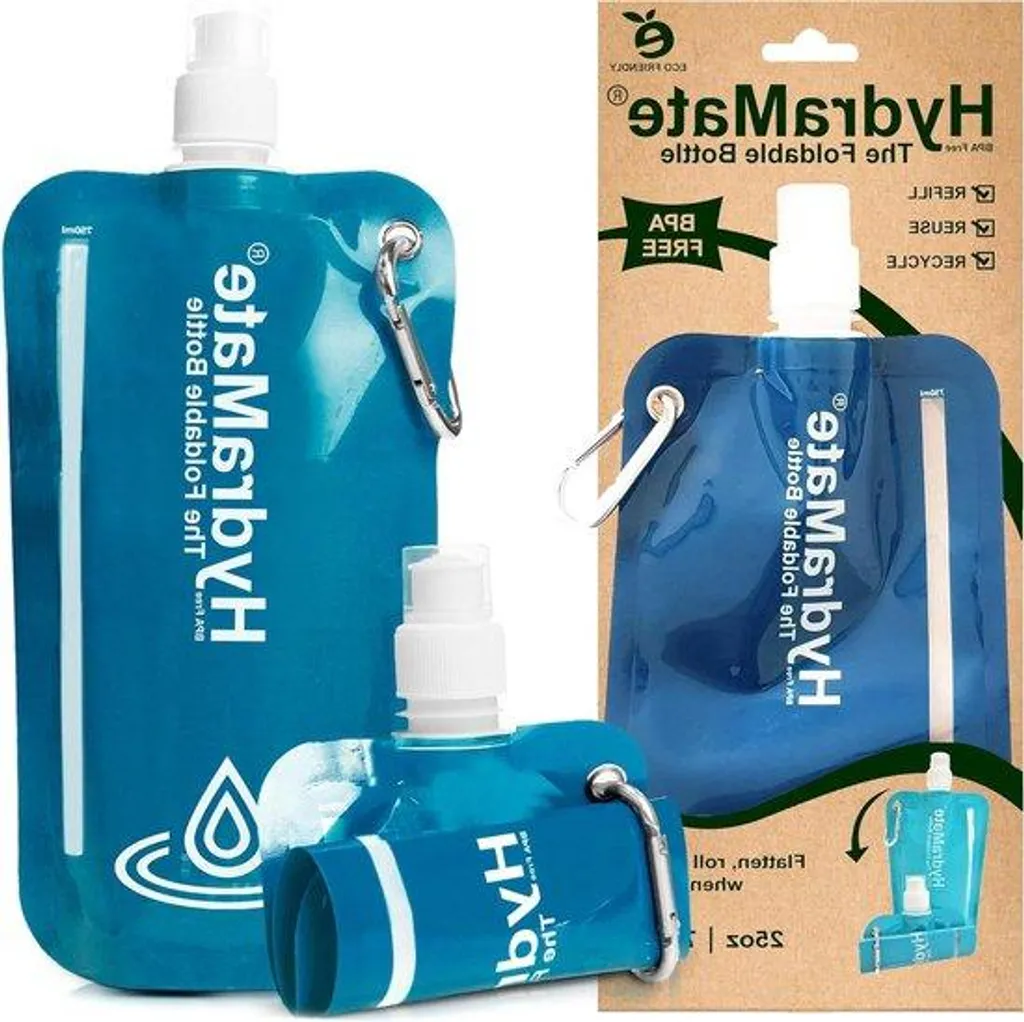 Bouteille souple 750 ml sans BPA ultra légère et pliable gain place