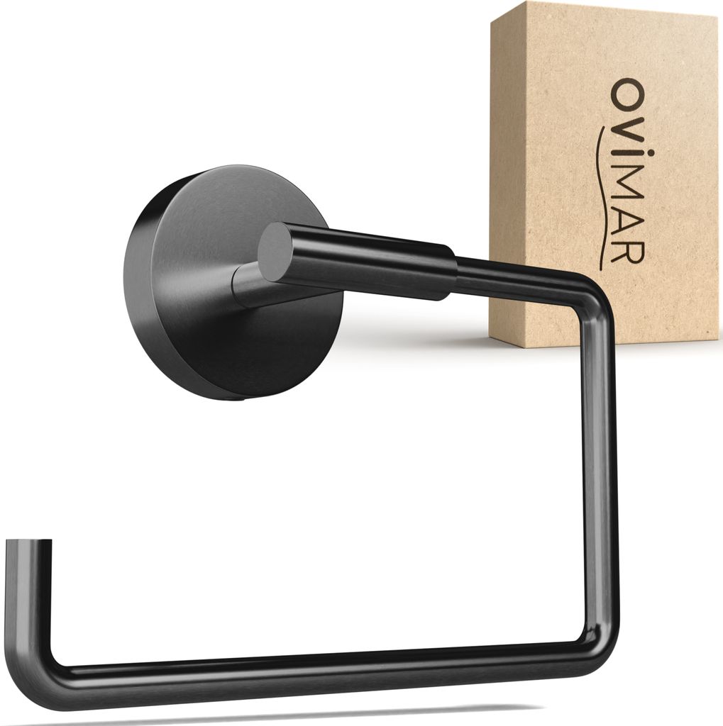 ovimar Toilettenpapierhalter Skardstind zum Bohren gunmetal | Klorollenhalter in Edelstahl | Klorollenhalter ohne Deckel | WC Rollenhalter mit Abse...