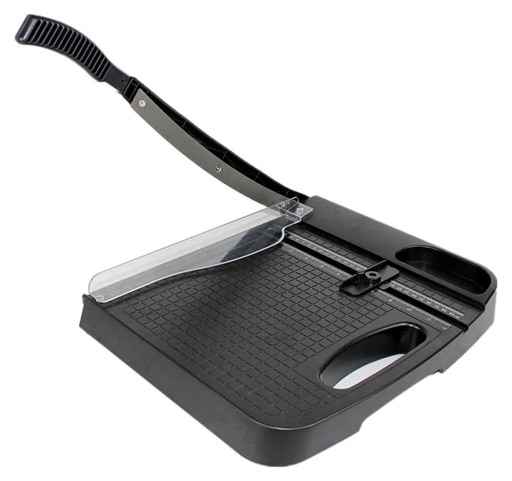 Edelstahl-Papierschneider, 12 Blatt Schneidkapazität, manuelle Schneidemaschine mit Sicherheitsschutz, Papierschneider für Papier und Fotos