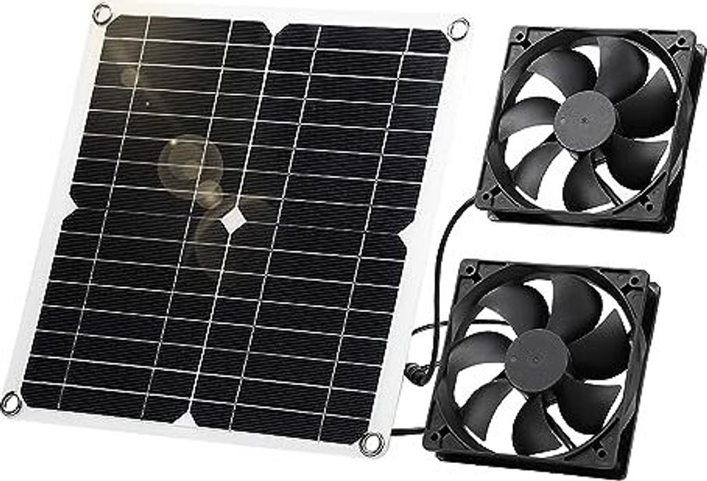 SUNYIMA Solarventilator, 12 -W -Panel wetterfeste, DC Double Lüfter kleiner Hühnerbummel, Gewächshäuser, Schuppen, Haustierhäuser, Fensterausp...