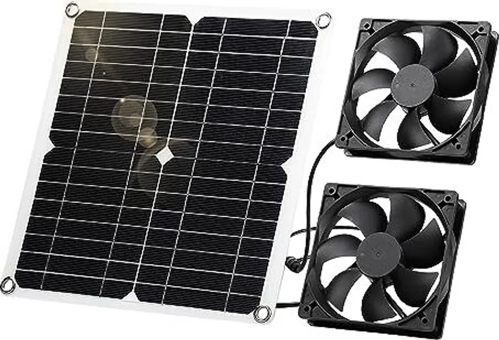 SUNYIMA Ventilatore Solare 12W: Kit Doppia Ventola per Pollaio e Serra