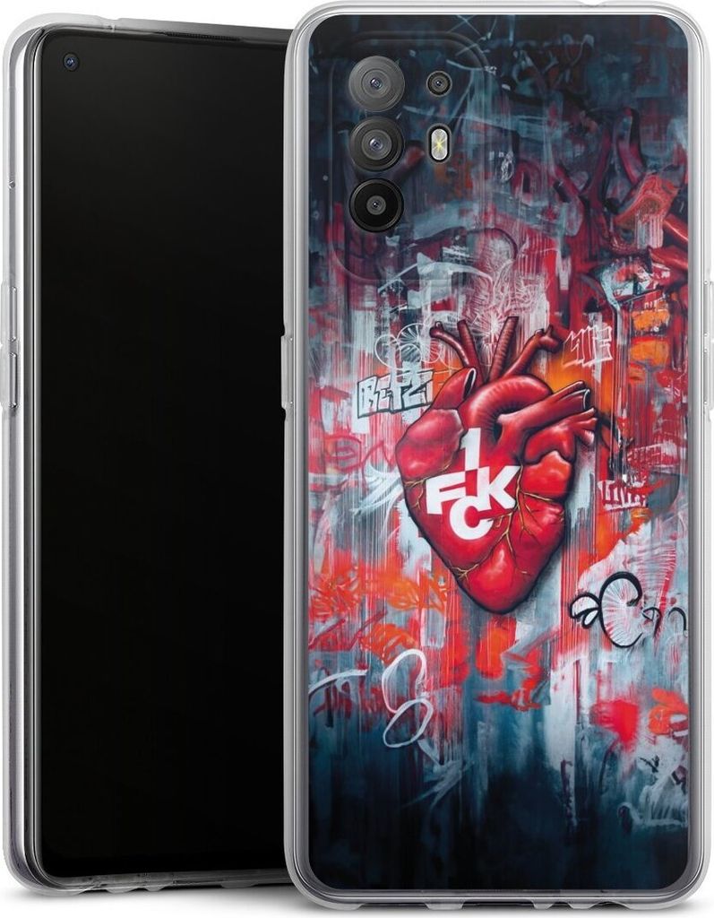 DeinDesign Handyhülle für Oppo A94 5G Silikon Hülle Case Smartphone Schutzhülle 1. FC Kaiserslautern 1. FCK Herz