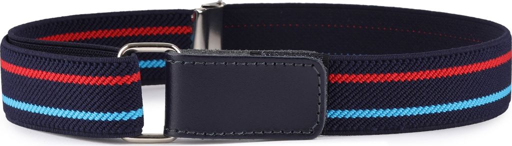 Ladeheid Kinder Gürtel Elastik-Gürtel 1-12 Jahre 34-90 cm P15 (Dunkelblau/Türkis/Rot, 0-2 Jahre)