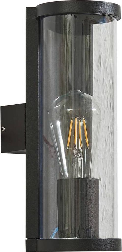 Lucande Außenwandleuchte Zanta, Höhe 28,2 cm, IP65, schwarz
