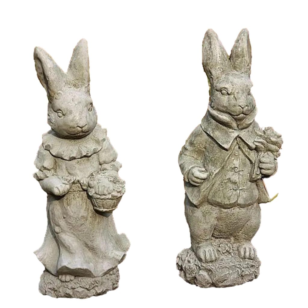 Set di statuine "Signori Coniglio", in gesso, nuovo, Immagine del prodotto 