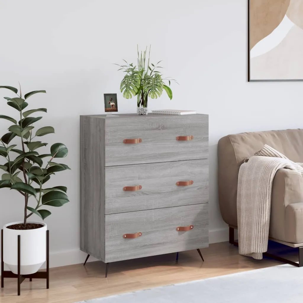 Cassettiera con Ante e Cassetti Grigio Sonoma 69,5x34x90 cm - Robusta