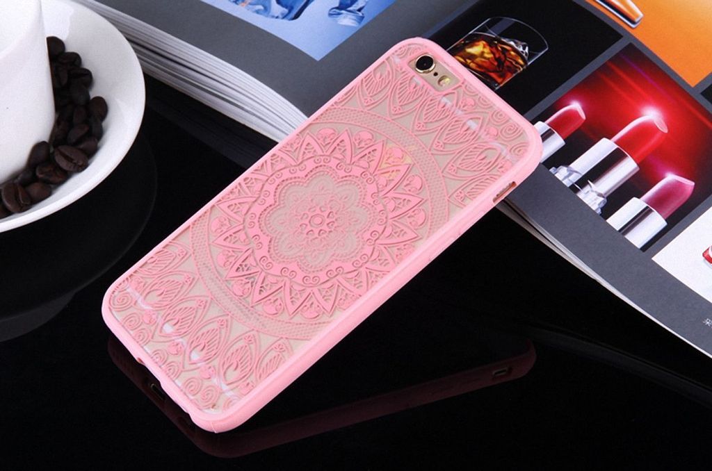 Handy Hülle Mandala für Apple iPhone 7 Plus Design Case Schutzhülle Motiv Kreis Cover Tasche Bumper Rosa