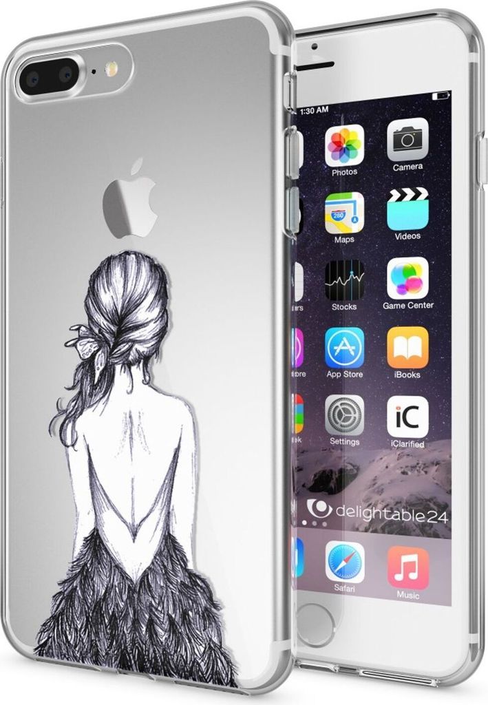 iPhone 8 Plus / 7 Plus Hülle Handyhülle von NALIA, Silikon Case Cover Bumper Bird Princess