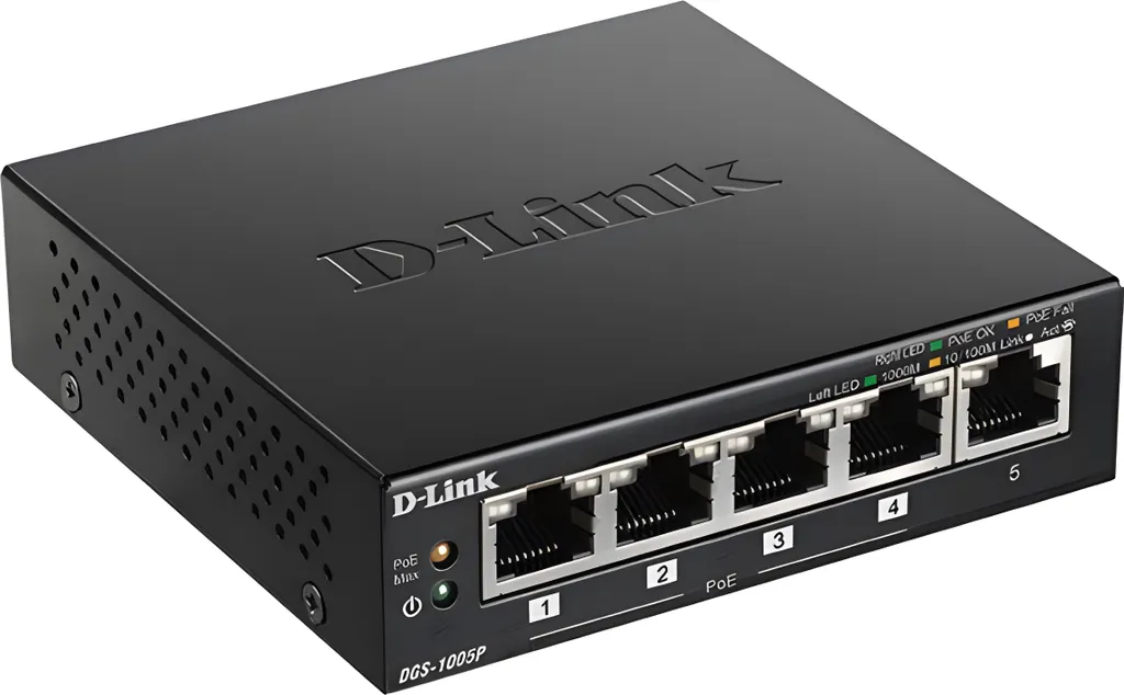Switch Ethernet PoE+ D-Link DGS 1005P pour Alimentation Caméras et Bornes
