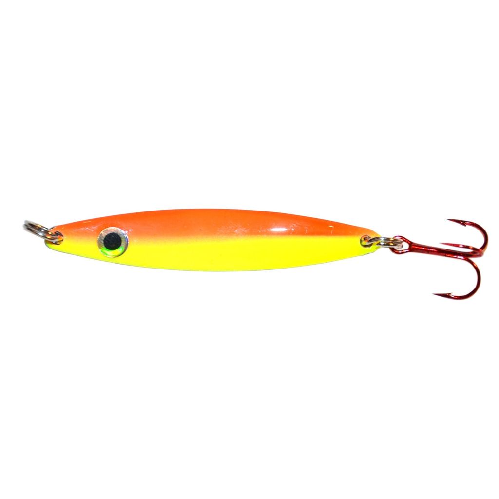 Eisele Eitz-Fly mit Drillingshaken - Meerforellenblinker, Gewicht / Länge / Hakengröße:25g / 9cm / Gr. 3, Farbe:gelb/rot