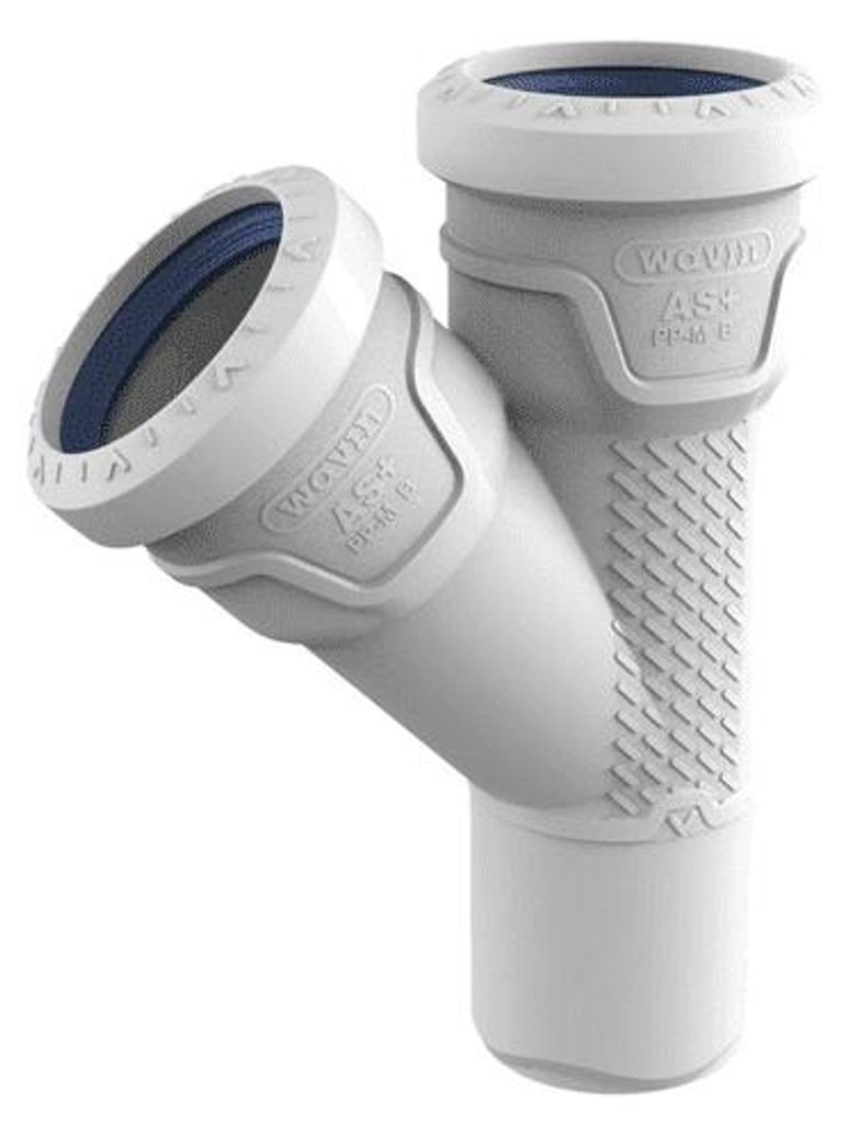 Odbočka odpadní odhlučněná Wavin AS+ PP ASEA 45°, DN 90 x Zdjęcie produktu 