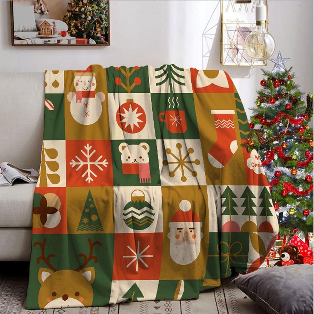 Couverture Douillette von Noël 150x200cm, Douce und Chaude en Polaire pour Canapé, Erwachsene und Kinder (F)