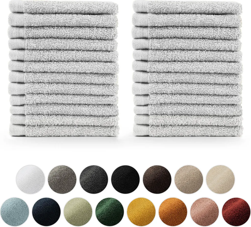 Blumtal Set 24 Asciugamani Ospiti 30x30 cm Cotone Oeko-TEX Bianco