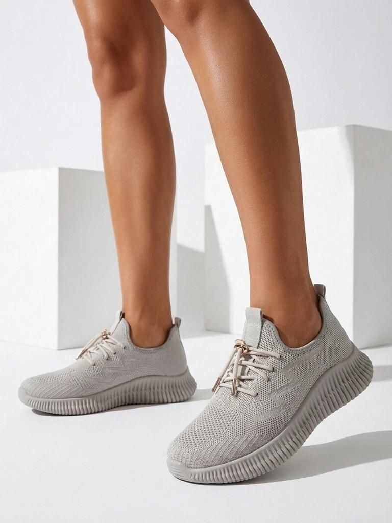 Aurelia Beige Royalfashion - Beige Damen-Sneakers Stoff zum Schnüren, Größe 36