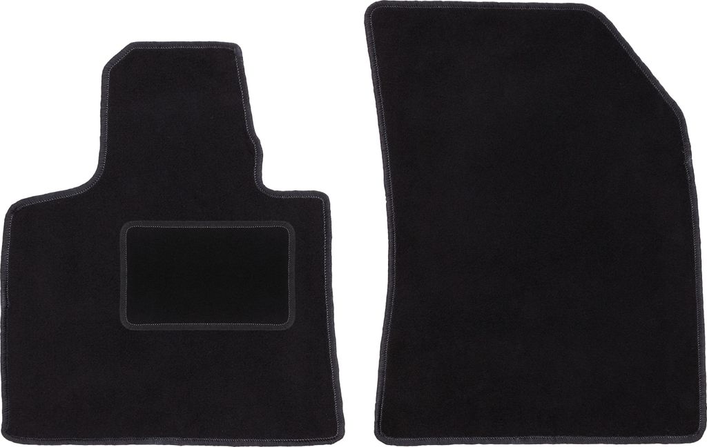 Velours-Fußmatten Vorne passend für Citroen C4 Grand Picasso II (Minivan, Bj. 2013-) – schwarz, passgenau, mit Befestigungen set 2 Stk. - STAN...