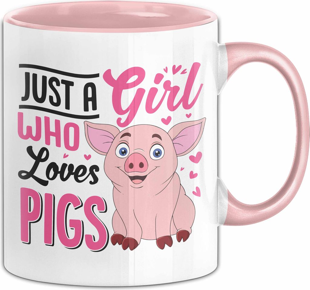 Nur ein Mädchen das Schweine liebt Landwirtschaft tasse geschenk landwirtin (Rosa)