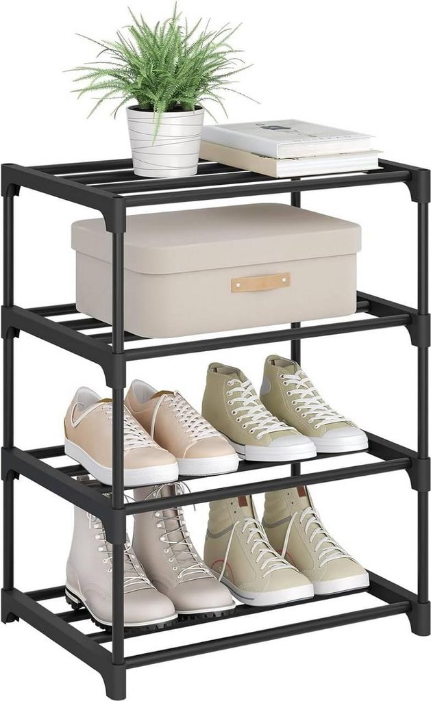 WOLTU Schuhregal schmal 4 Ebenen, Metall, für 8 Paar Produktbild 