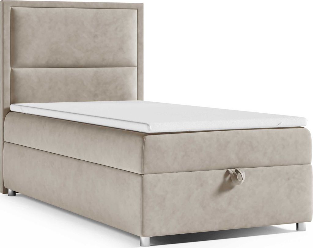 Best for Home Boxspringbett mit Bettkasten Trinity K11-SINGLE 90x200 Bonellfederkern inkl. Topper - Beige