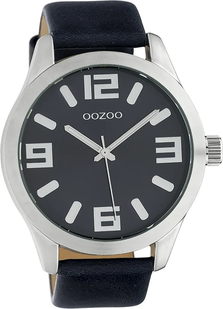 Montre analogique Oozoo Timepieces en cuir bleu foncé D2UOC10236