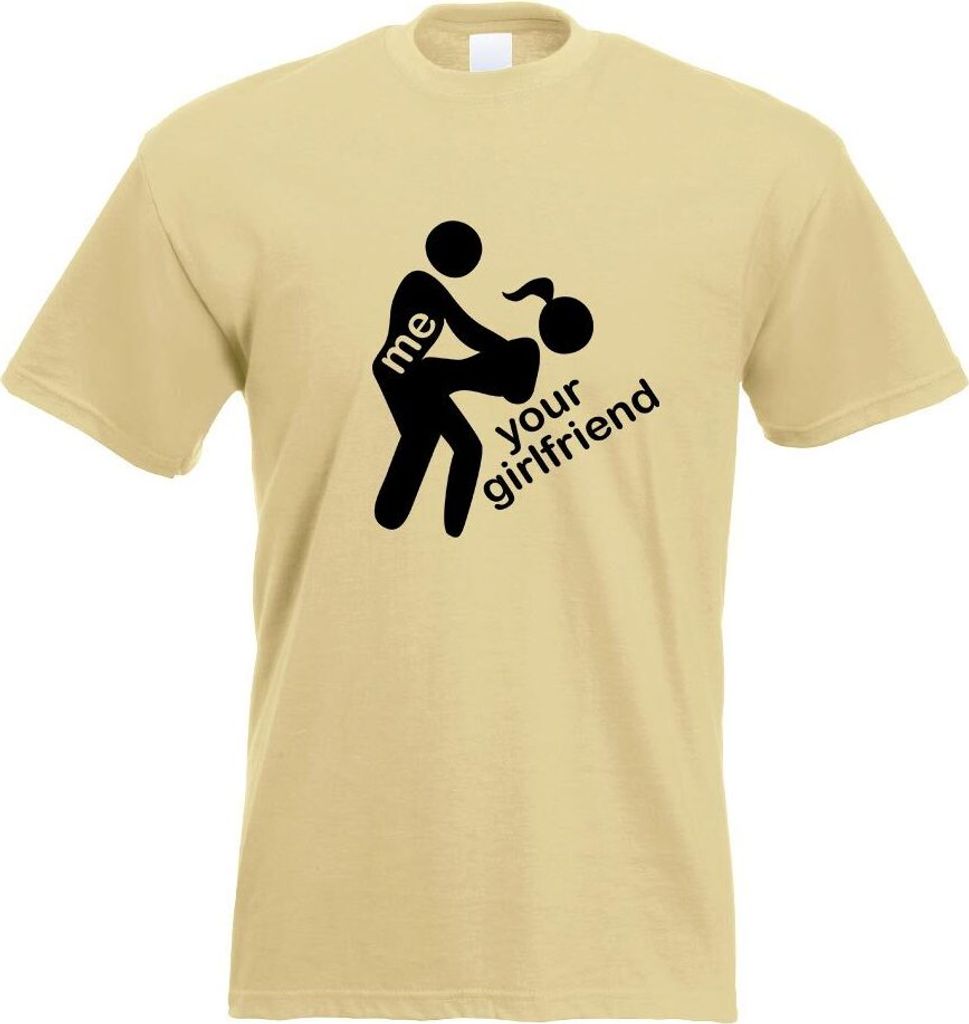 Kiwistar - T-Shirt - Khaki - Me - Your Girlfriend Motiv Bedruckt Funshirt Design Print - mit Motiv Bedruckt - Funshirt Design - Sport - Freizeit - ...