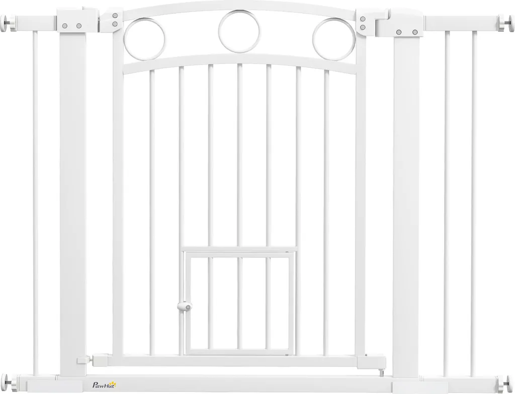 Barrière de protection 77 cm ajustable 76-104 cm avec portillon pour chat