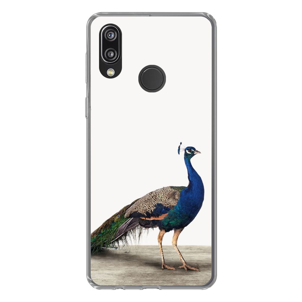 MuchoWow Handyhülle Schutzhülle Hülle für Huawei P20 Lite (2020) Pfau - Federn - Vogel - Kinder - Jungen - Mädchen Silikon Softcase Handy H...