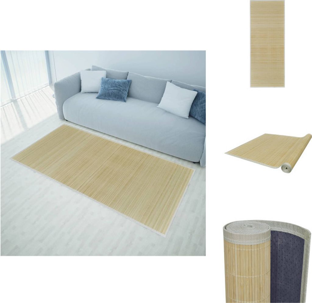 vidaXL Teppich Bambus 160x230 cm Natur - Teppiche