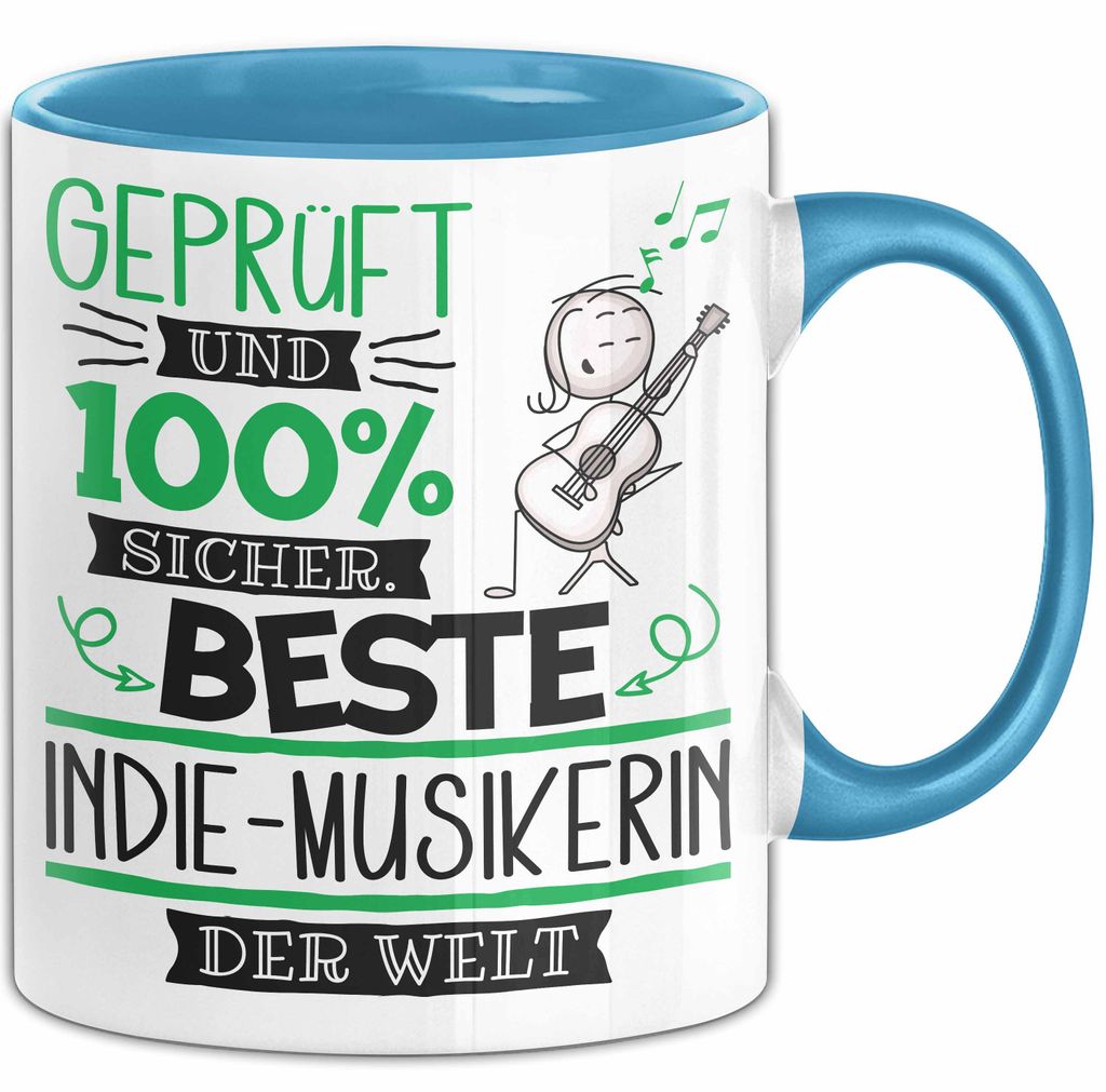 Beste Indie-Musikerin Der Welt Tasse Geschenk für Eine Indie-Musikerin Und Sicher Geschenkidee Geburtstag Weihnachten (Blau)