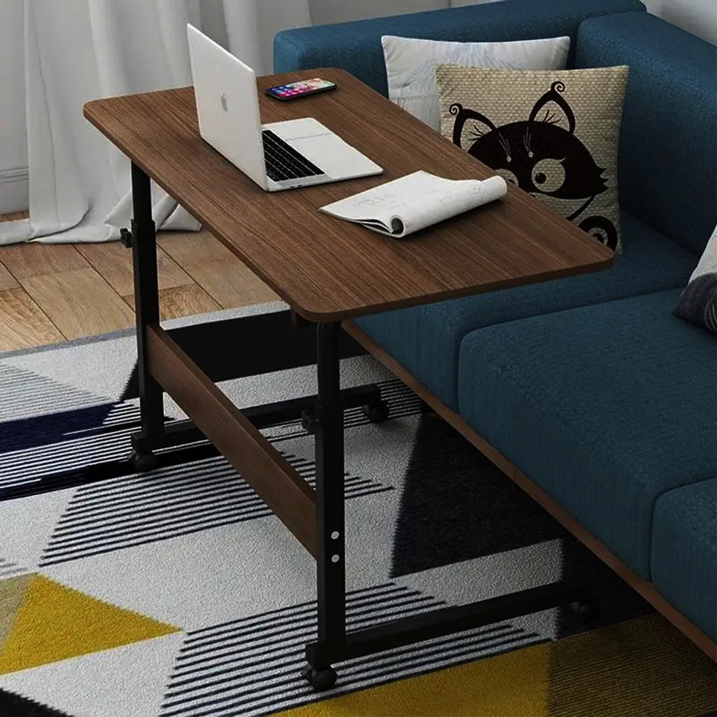 Table d'ordinateur mobile 15 kg, structure en C, coloris rustique - 2
