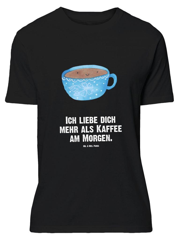 Mr. & Mrs. Panda Größe M T-Shirt Kaffee Tasse - Schwarz - Geschenk, Herren, Tshirt, Glücklich, Genuss, Lustige Sprüche, mit Spruch, Shirt, Gesc...
