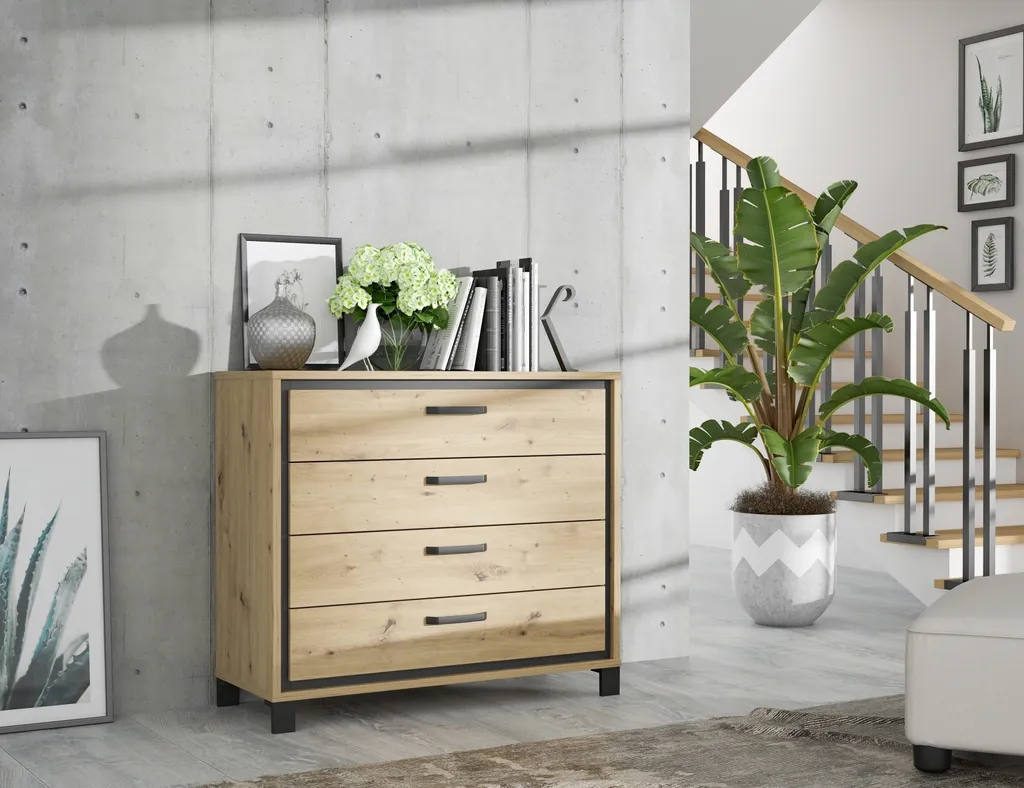 Commode anti-désordre bicolore pour ranger un intérieur encombré