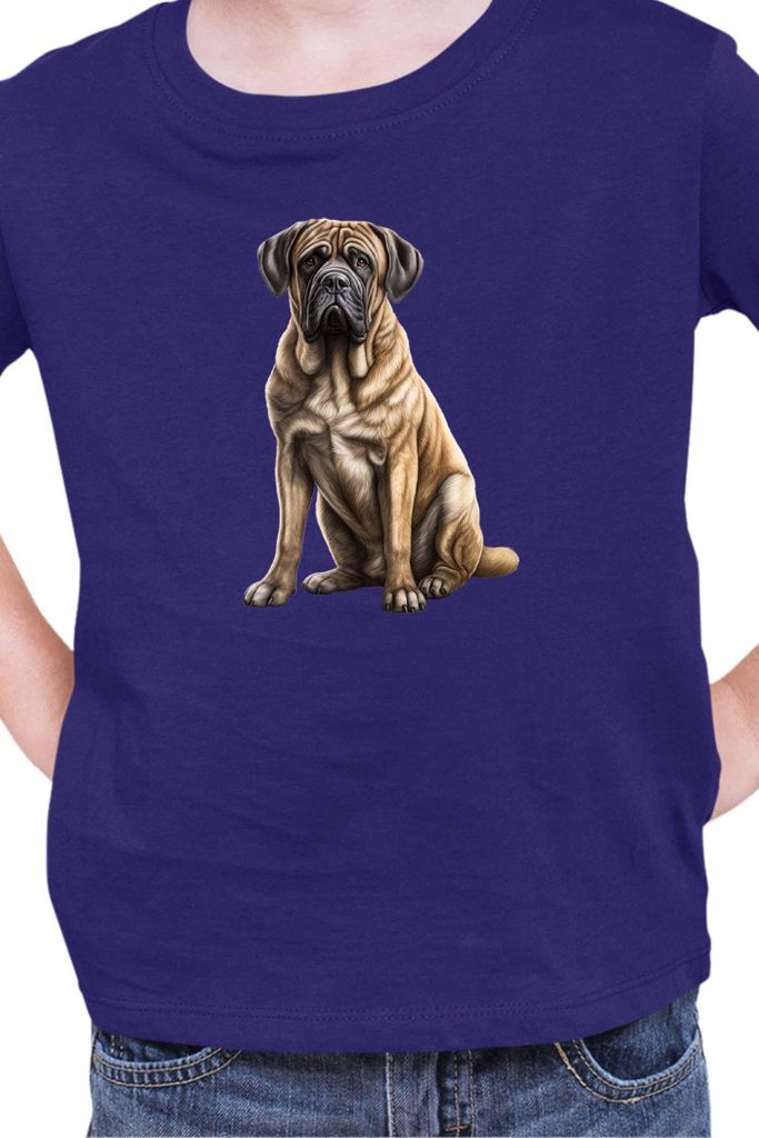 Kinder T-Shirt Dogs Breeds English Mastiff Dog Breed 007, 3-4 Jahr - 104 / Dunkelblau