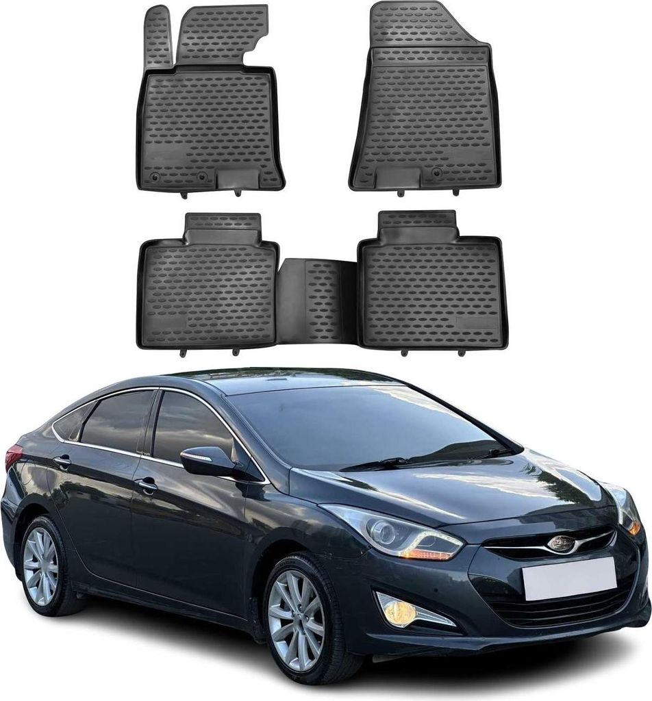 2011-2021 Hyundai i40 CW Fußmatten TPE Schwarz 4 tlg Produktbild 