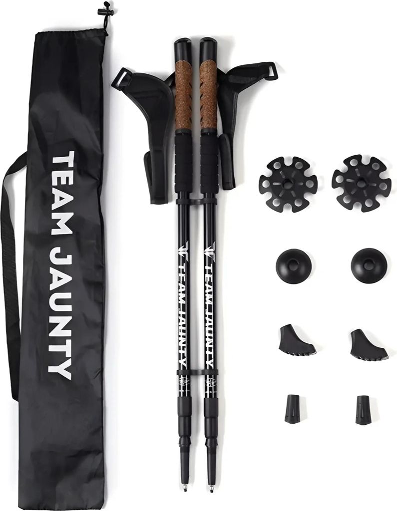 Nordic Walking Faltbare Wanderstöcke, robuste Aluminium Legierung, ergonomischer und rutschfester Handgriff