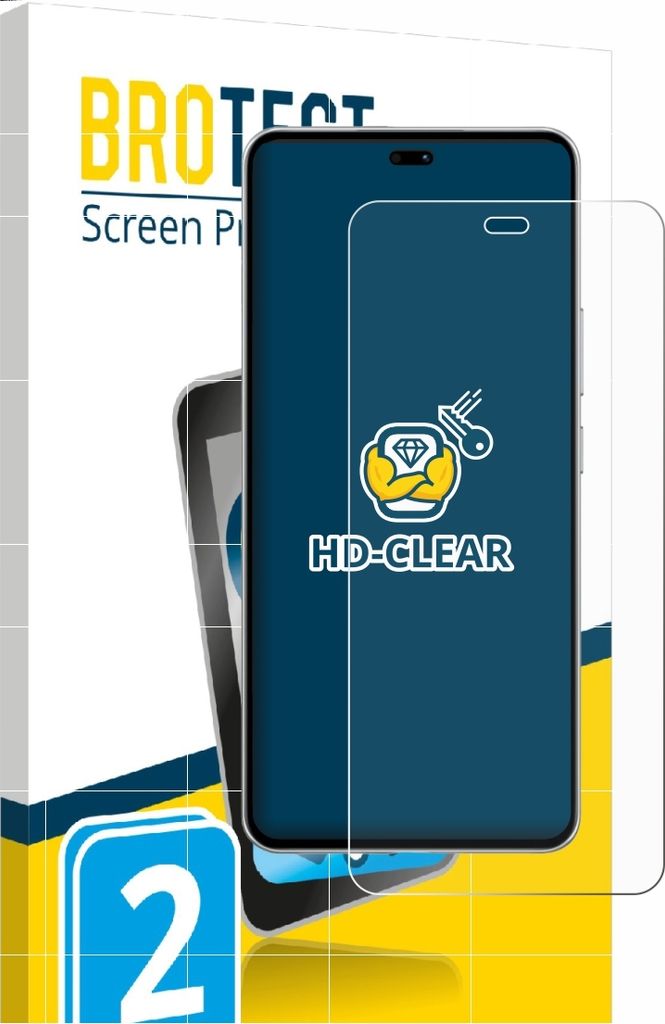 2x Für Honor Power Schutzfolie BROTECT Displayschutz Display Schutz Folie Klar Transparent