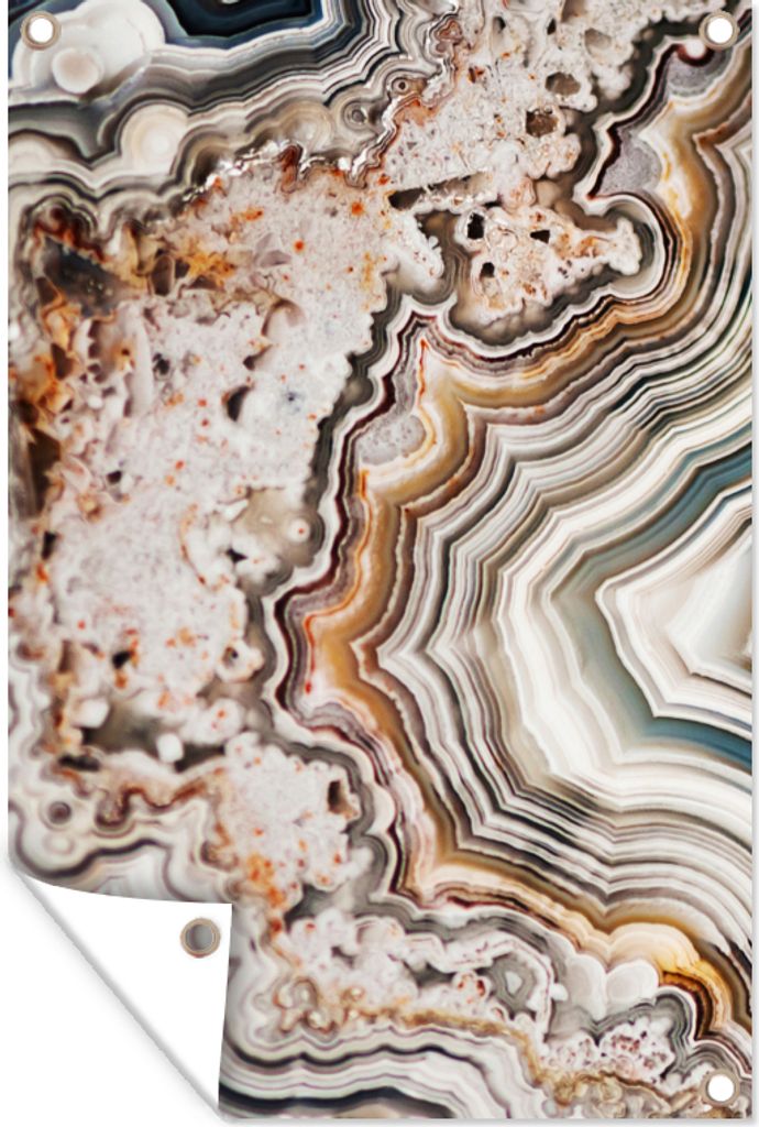 MuchoWow 60x90 cm Outdoor-Poster Gartendeko Sichtschutz Garten Poster für den Garten Edelsteen - Marmer - Natuur - Abstract