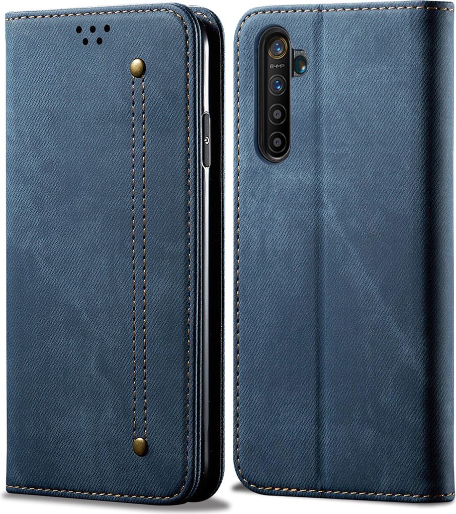 OPPO Realme 6 Hülle, LaimTop Denim Leder Brieftasche Produktbild 