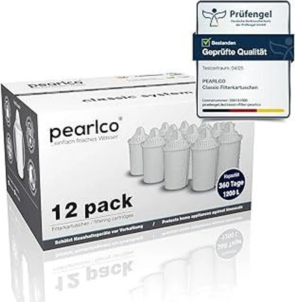 PearlCo Classic Confezione da 12: Filtri Acqua per 12 Mesi di Purezza