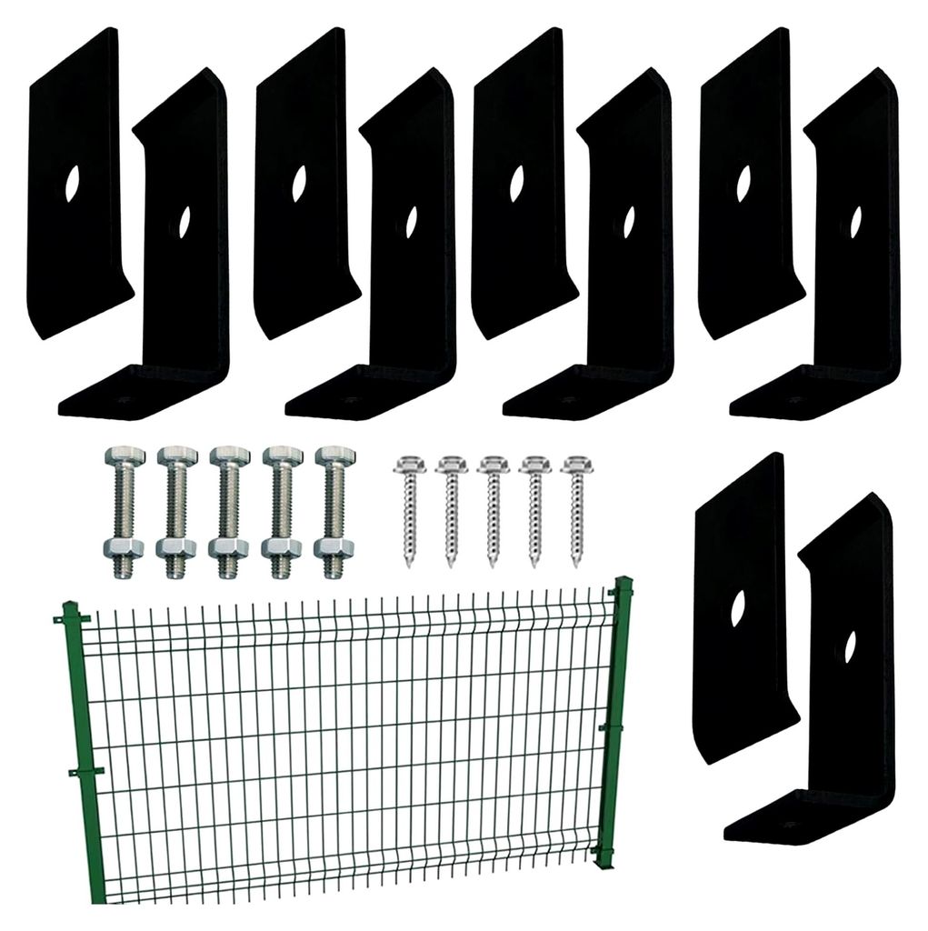 Metall-Hardware, Schwerlast-Maschendraht-Panel-Befestigungssatz, Verzinkter Stahl Montagesatz für Garten, Bauernhaus, Schwimmbad, Einfahrt und Gel...